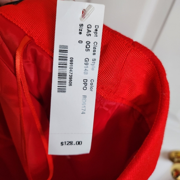 J. Crew festive red wool mini skirt in size 0 - Picture 4 of 5